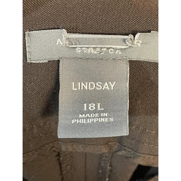 Womens Lindsay Dress Pants 18 Long Brown Stretch Trouser Bootcut Career Zip Fly - Picture 7 of 9